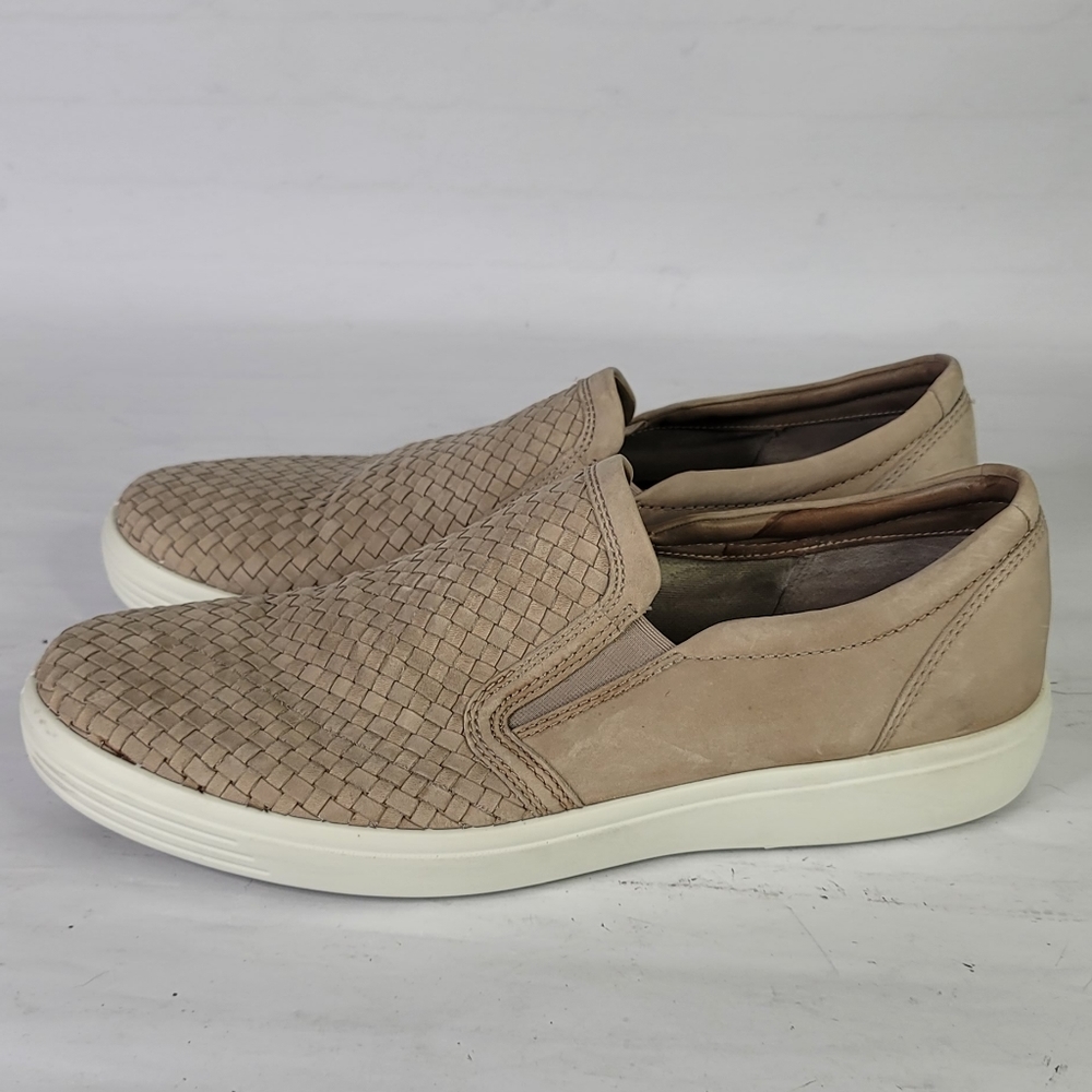 Ecco Mens Slip On Leather Woven Loafers Size 14